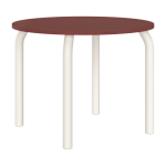Table de salle � manger ronde en fr�ne rouge auburn et pieds beige d�sertique 100cm meko - noo. ma