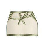 Tablier de cuisine en coton bio � rayures vert et jaune bistrot - nobodinoz