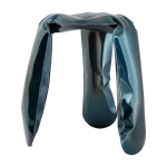 Tabouret en acier inox bleu cosmic plopp mini - zieta