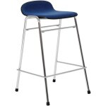 Tabouret de bar 65 cm en tissu bleu et cadre argent� touchwood - hem