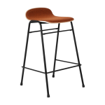 Tabouret de bar 65 cm en tissu rouge et cadre noir touchwood - hem