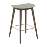 Tabouret de bar 65cm gris pi�tement en ch�ne marron fiber - muuto