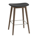 Tabouret de bar 65cm noir pi�tement en ch�ne marron fiber - muuto