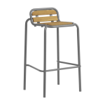 Tabouret de bar en acier et bois gris 75cm vig robinia - normann copenhagen