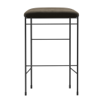 Tabouret de bar en acier et mousse marron 65cm covent - new works