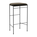 Tabouret de bar en acier et mousse marron 75cm covent - new works