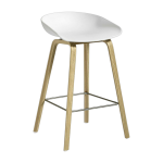 Tabouret de bar avec assise blanche en bois de ch�ne 65 cm aas 32 - hay