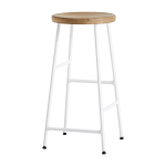 Tabouret de bar en bois et acier blanc 65 cm cornet - hay