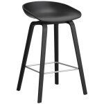 Tabouret de bar en bois de ch�ne teint� noir 65 cm aas 32 2. 0 - hay