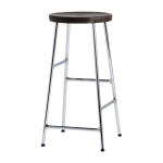 Tabouret de bar en bois fonc� et acier chrom� 65 cm - hay