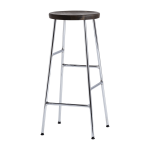 Tabouret de bar en bois fonc� et acier chrom� 75 cm cornet - hay