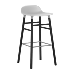 Tabouret de bar en bois noir et pp blanc 75 cm form - normann copenhagen