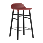 Tabouret de bar en bois noir et pp rouge 65 cm form - normann copenhagen