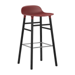 Tabouret de bar en bois noir et pp rouge 75 cm form - normann copenhagen