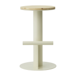 Tabouret de bar en bois de pin et acier beige 65 x 40 cm pole - normann copenhagen