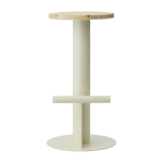 Tabouret de bar en bois de pin et acier beige 75 x 40 cm pole - normann copenhagen