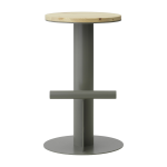 Tabouret de bar en bois de pin et acier gris 65 x 40 cm pole - normann copenhagen