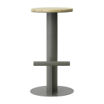 Tabouret de bar en bois de pin et acier gris 75 x 40 cm pole - normann copenhagen