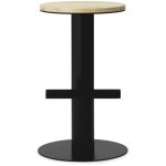 Tabouret de bar en bois de pin et acier noir 65 x 40 cm pole - normann copenhagen