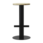 Tabouret de bar en bois de pin et acier noir 75 x 40 cm pole - normann copenhagen