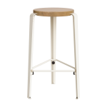 Tabouret de bar en ch�ne blanc cr�me 66cm mi lou - tiptoe
