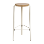Tabouret de bar en ch�ne blanc cr�me 76cm mi lou - tiptoe