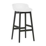 Tabouret de bar en ch�ne vernis noir et pp blanc 75 cm hyg - normann copenhagen