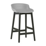 Tabouret de bar en ch�ne vernis noir et pp gris 65 cm hyg - normann copenhagen