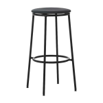 Tabouret de bar en cuir noir et acier noir 75�cm circa ultra leather noir ultra 41599 - normann copenhagen ...