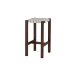 Tabouret de bar en h�tre et coton marron fonc� 43x35x68cm toli - noo. ma
