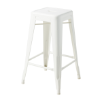 Tabouret de bar de jardin en acier blanc pur 65cm h65 - tolix