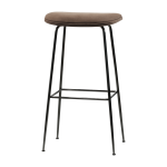 Tabouret de bar en m�tal noir et cuir nubuck beetle - gubi