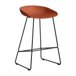 Tabouret de bar en m�tal orange et pi�tement noir 64 cm aas 38 - hay