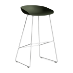 Tabouret de bar en m�tal vert et pi�tement blanc 74 cm aas 38 - hay