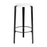 Tabouret de bar en plastique recycl� blanc et pieds noir graphite big lou venezia - tiptoe