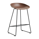 Tabouret de bar en plastique recycl� brique et pieds en acier noir 65 cm aas 38 2. 0 - hay