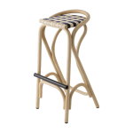 Tabouret de bar en rotin et assise bleu gendarme 83x44cm virage - orchid edition