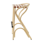 Tabouret de bar en rotin et assise rouge brique 83x49cm virage large - orchid edition