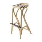 Tabouret de bar en rotin et assise vert kaki et bleu gendarme 83x44cm virage - orchid edition