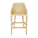Tabouret de bar en rotin naturel pi�tement teck sa�gon - kok