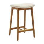 Tabouret de bar en tissu boucl� cr�me et fr�ne fonc� 65 cm s�rie 200 - 190 - 366 concept