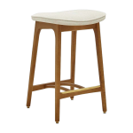 Tabouret de bar en tissu marbre blanc et fr�ne fonc� 65 cm s�rie 200 - 190 - 366 concept