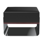 Tabouret bas en cuir noir et inox 53x38x36cm stellar - red edition