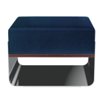 Tabouret bas en velours bleu marine et inox 53x38x36cm stellar - red edition