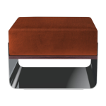 Tabouret bas en velours fox et inox 53x38x36cm stellar - red edition