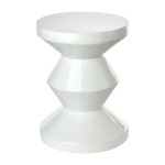 Tabouret blanc laqu� zig zag - pols potten