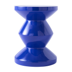 Tabouret bleu fonc� laqu� zig zag - pols potten