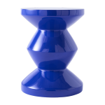 Tabouret bleu fonc� laqu� zig zag - pols potten