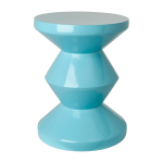 Tabouret bleu laqu� zig zag - pols potten
