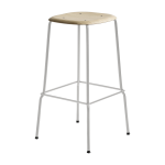 Tabouret en ch�ne et acier gris doux 75 cm soft edge 80 - hay